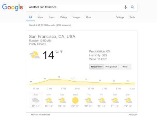 用谷歌搜索天气