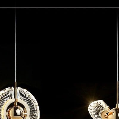New golden Handmade glass Rectangle villa luxury pendant lamp for dining room