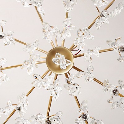Light luxury crystal LED down light Golden warm light sky lantern round barrel lamp living room ceiling hole lamp