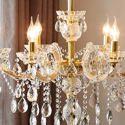 Modern Crystal Chandelier, 8-Light Gold Luxury Chandeliers ...
