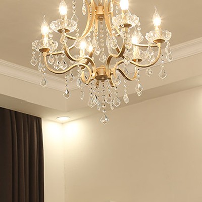 China Modern Luxury LED Crystal Chandelier Hanging Round ...