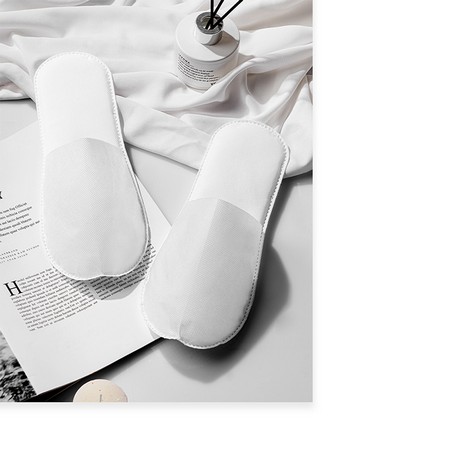 Disposable Non-woven Hotel Slipper With 3mm White Pressed Eva Sole 