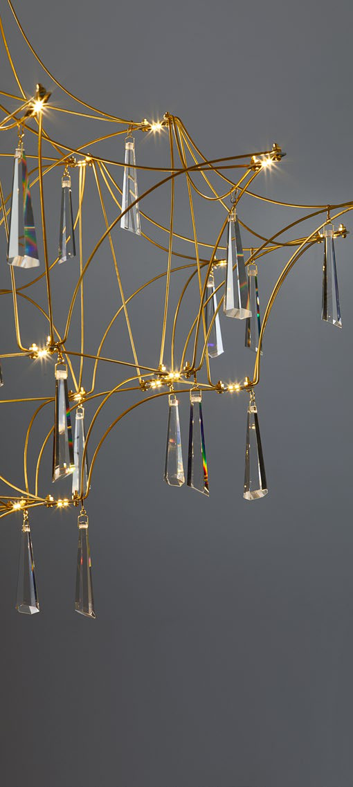 Modern K9 Crystal LED Chandelier Light Heart-shape Pendant Lamp Hanging 