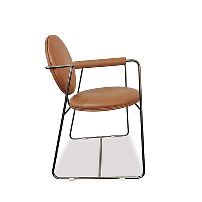Stainless Steel Silver Bar Stools Chair with Leather Seat