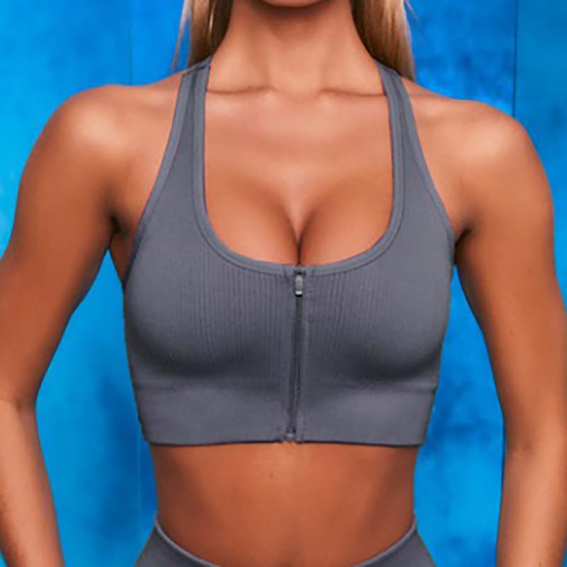 Front Zipper Bra Top