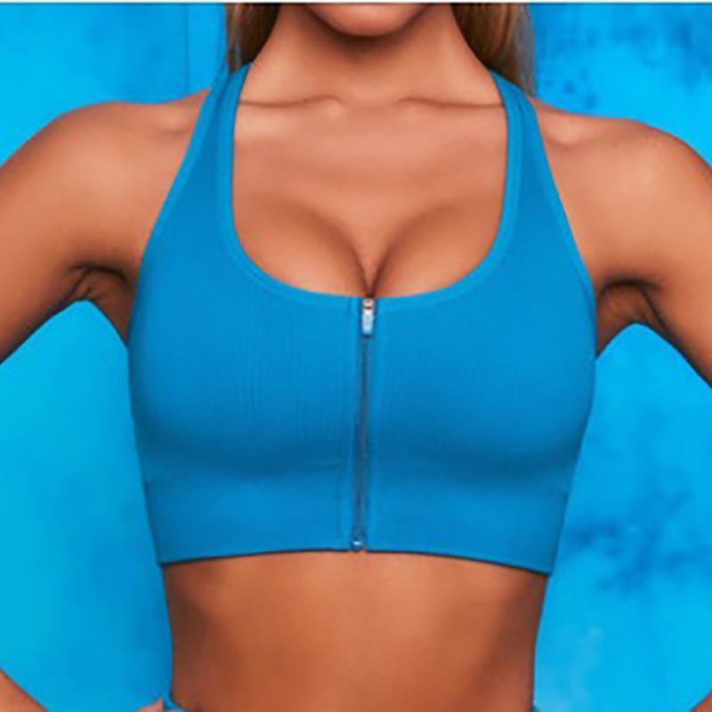 Front Zipper Bra Top