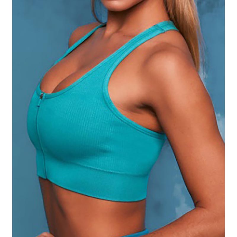 Front Zipper Bra Top