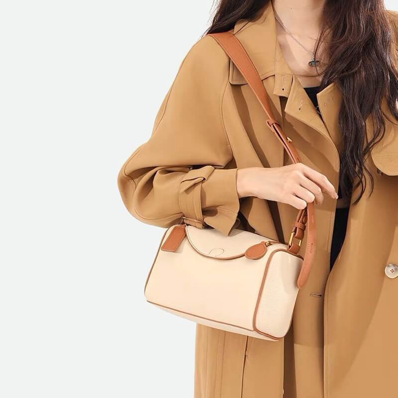 New Style Cowhide Solid Color Women's Shoulder Handbag Customization