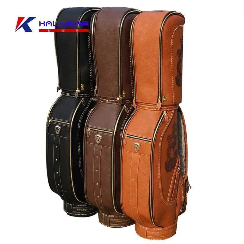 Luxury Customized Sport Pack 6 7 Way Dividers PU Leather Golf Cart Bag