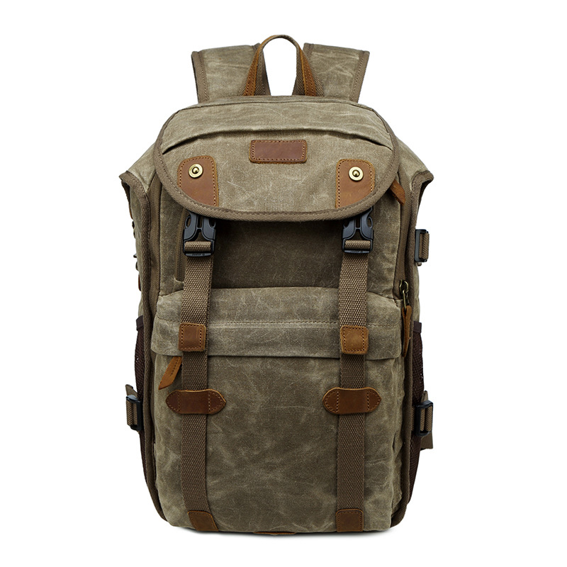 Canvas Outdoor Hiking Travel Backpack Men's And Women's Camera Bag