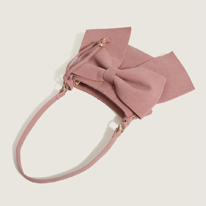 Design PU Retro Suede Bow Fashion Temperament Shoulder Bag