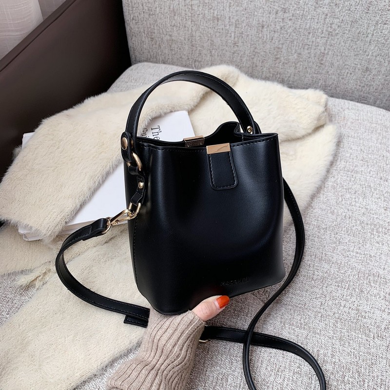 New Trendy Fashion Portable Bucket Handbag For Women PU Shoulder Messenger Bag