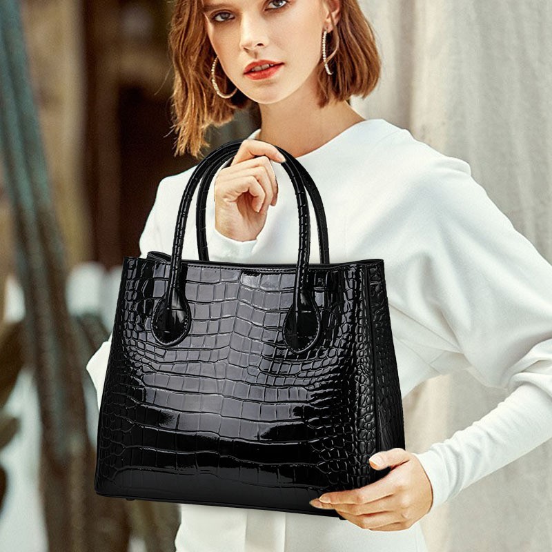 Luxury Fashion Stone Pattern Large Capacity Leather Commuter Ladies Tote Bag Ladies Handbag