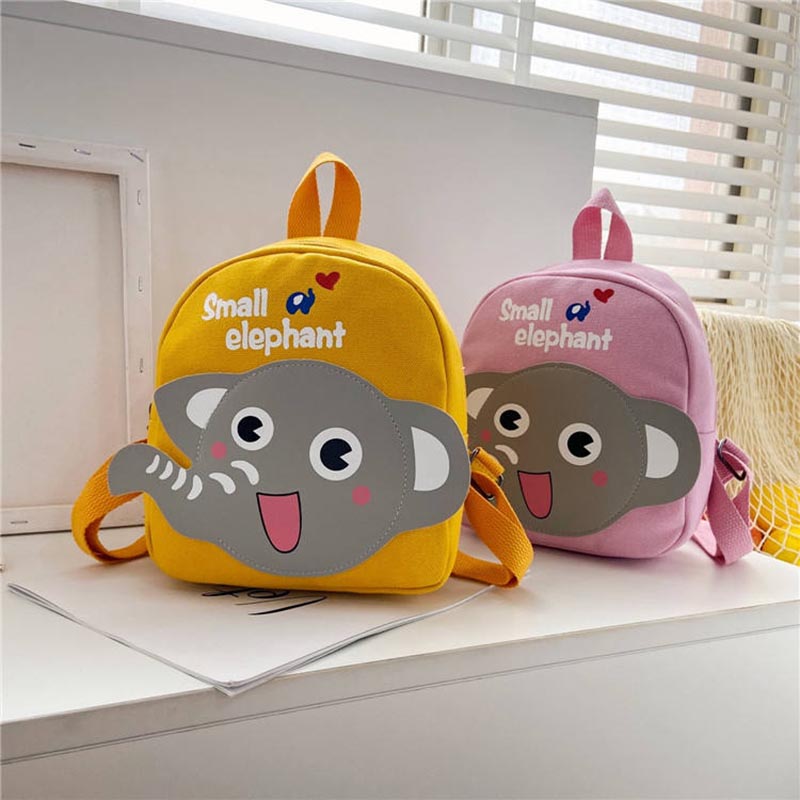 Children's Cartoon Animal Wear-Resistant Backpack Soft Canvas School Bags For Kids