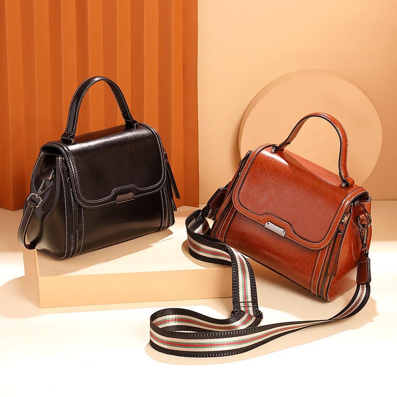 Small Square Bag Genuine Leather Messenger Women's Bag High-Grade Versatile Retro Lady Handbag