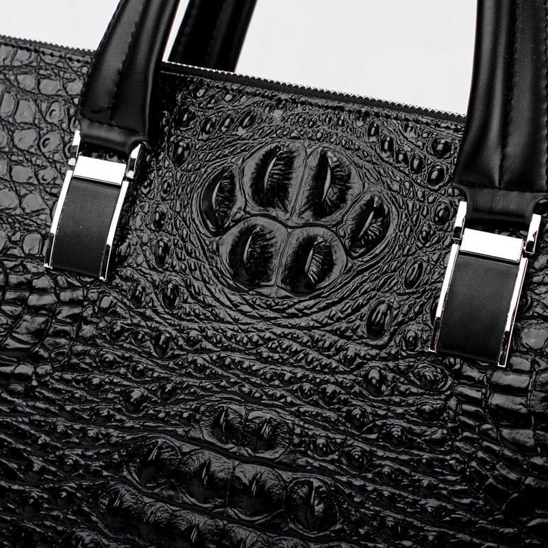 Wholesale Low Price Fashion Men Business Alligator Crocodile Texture PU Leather Briefcase