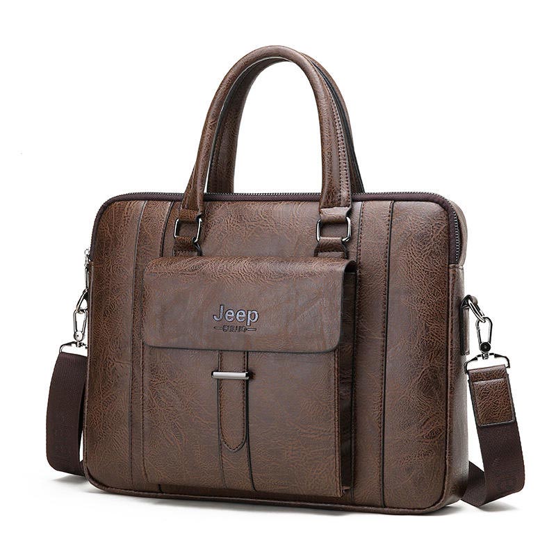 Business PU Leather Briefcase Shoulder Crossbody Portable A4 File Bag Designer Laptop Briefcase