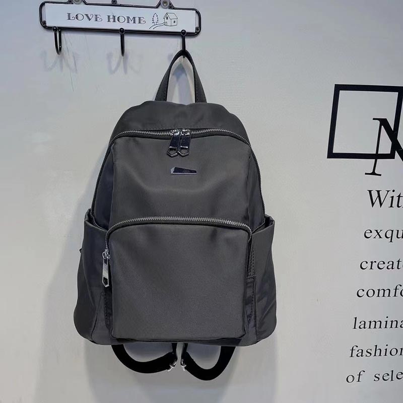 Plain Simple Lady Backpack Waterproof Nylon Casual Large Capacity Bag Commuter School Bag