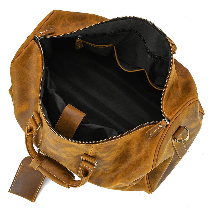 Luxury Premium Genuine Leather Men's Duffle Bag Business Travel Duffle Bag