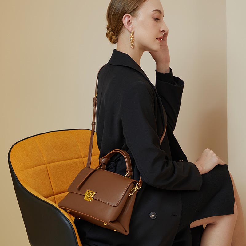 Genuine Leather Women's Bag Shoulder Messenger Bag Fashion Versatile Large Capacity Handbag