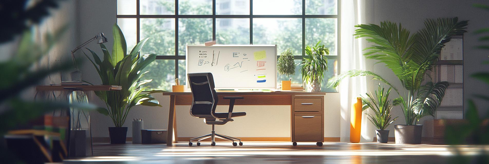 Elegant workspace with Wooden furniture
