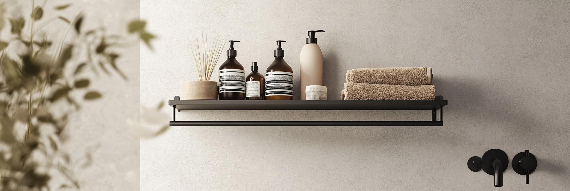 No Drill Wall Mounted Aathroom Storage Rack
