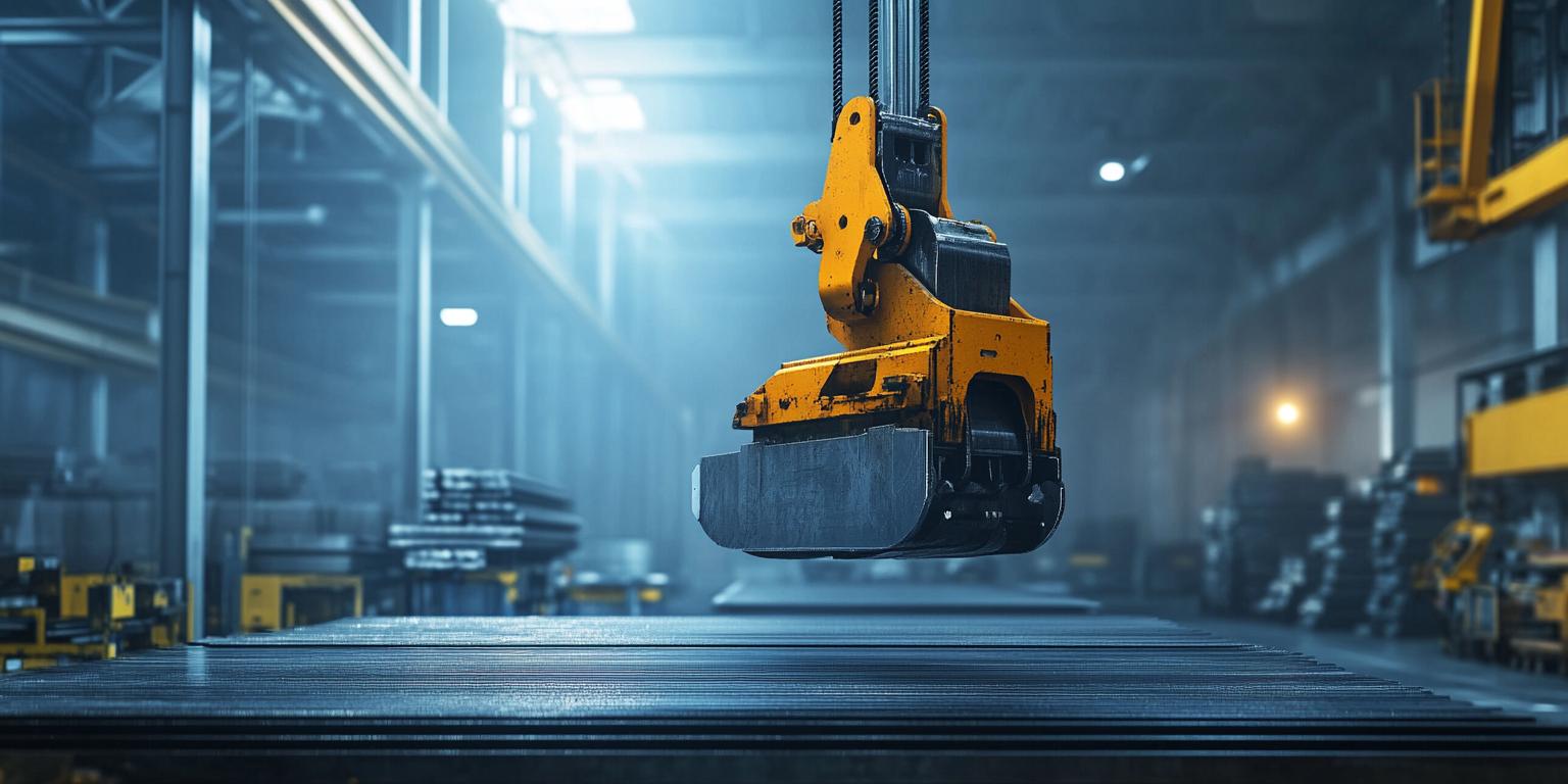 Pneumatic durable gripper installed on hot rolled steel production line with safety parameters configuration
