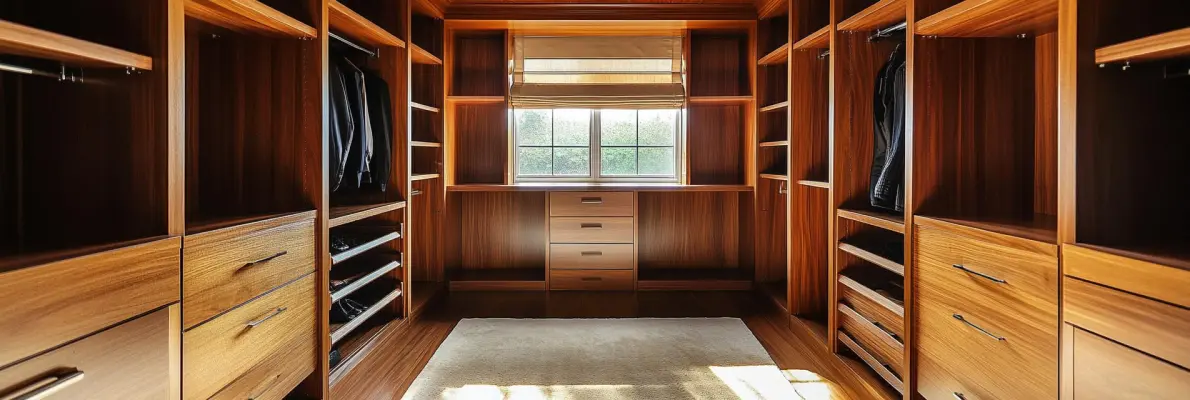 Nicocabinet Modern U-Shaped Custom Wooden Walk-In Closet - Stylish and Functional Storage Solution
