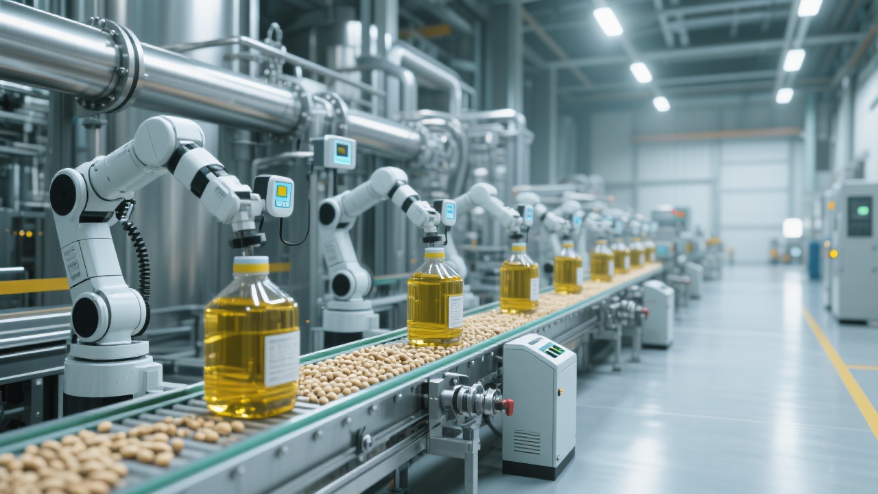 A commercial sunflower seed oil production plant