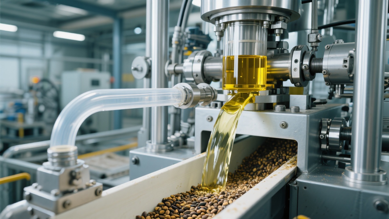Process flow diagram of rice bran oil refining showing degumming, neutralization, bleaching, and deodorization steps