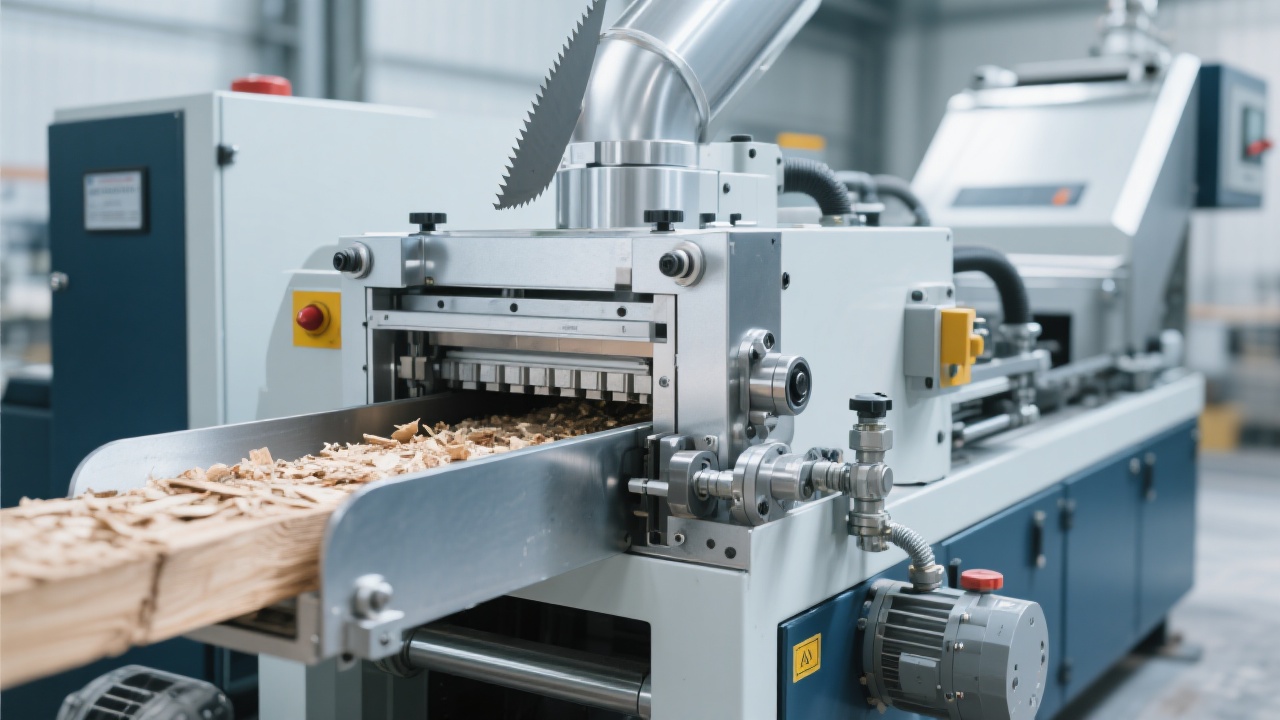 Automated feeding and multiple blade cutting mechanism of the pallet block cutting saw
