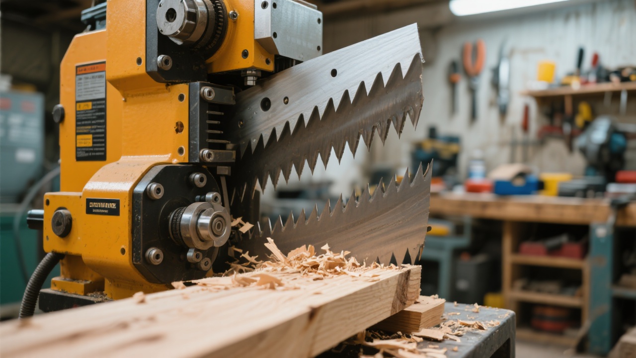 Wood crusher in operation