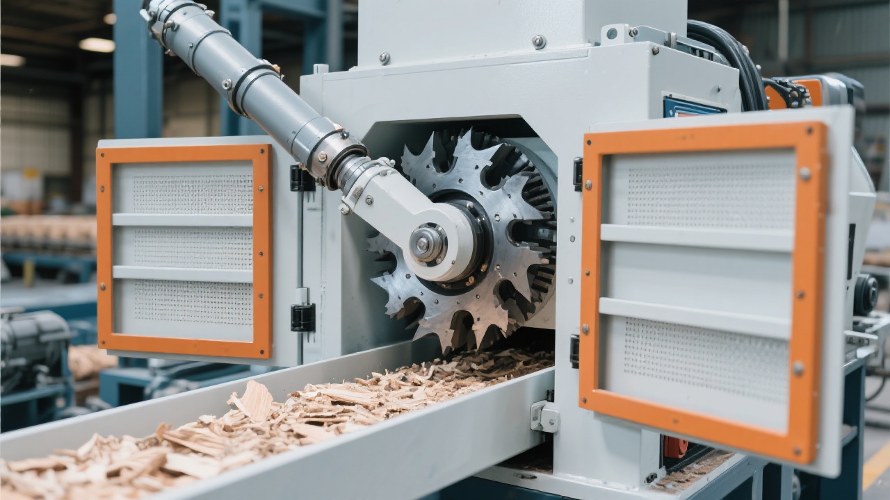 Máquina trituradora de madera ecológica facilitando la economía circular y reducción de residuos