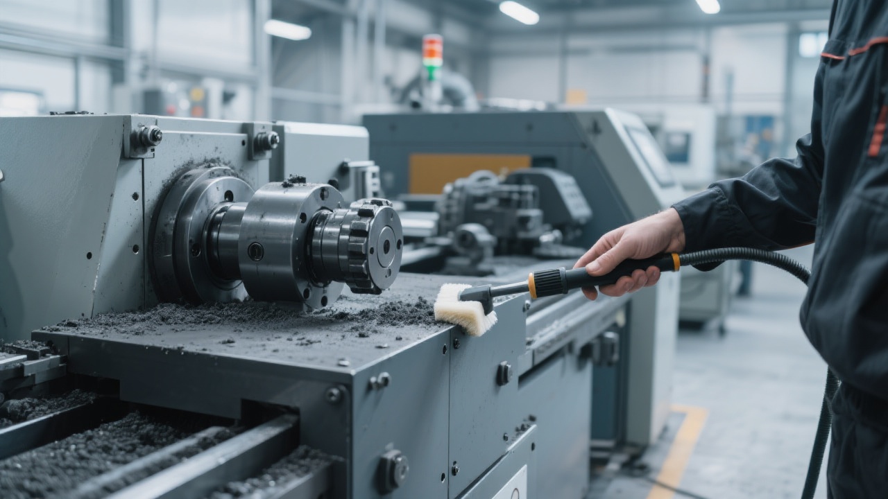 Fresadora CNC DC2025 em operação com peça de molde grande sendo usinada com alta precisão.