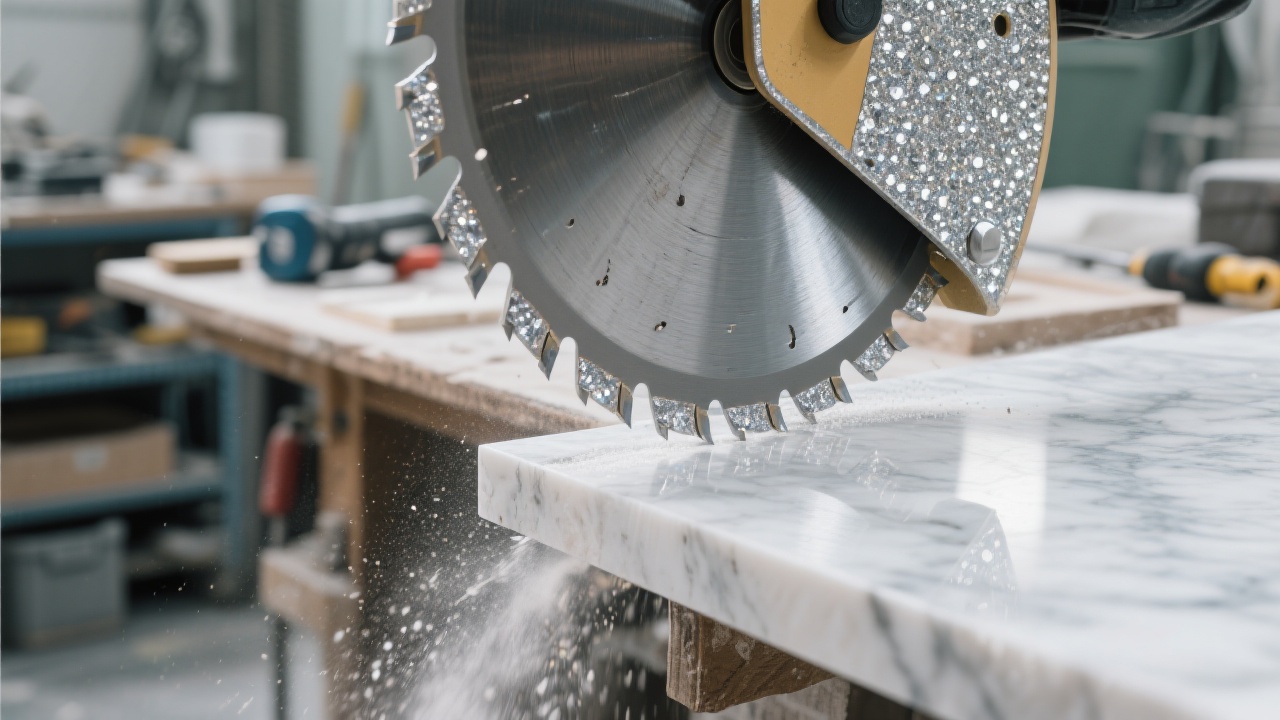 400H saw blade in stone factory