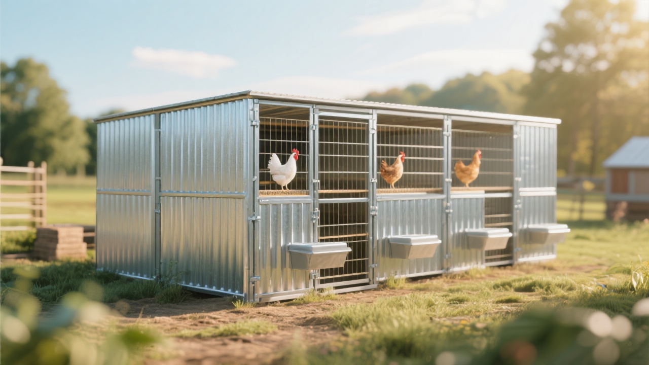 A happy farmer checking the eggs in an H-type egg laying hen cage
