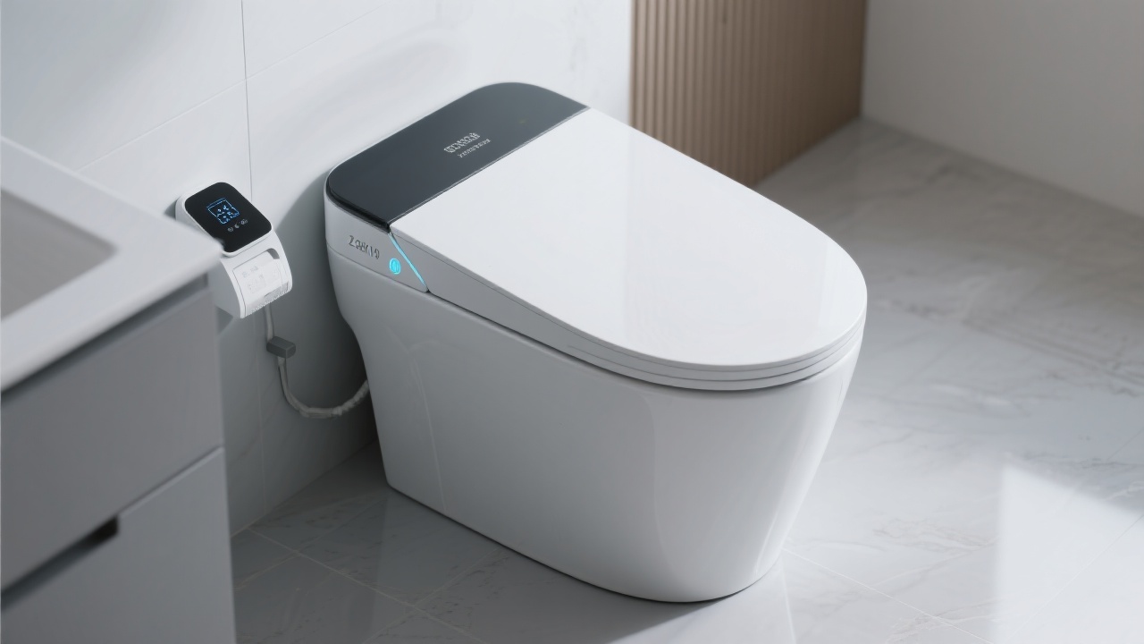 Smart Computer Toilet Z-88019 displaying ergonomic design and LED night lighting in use