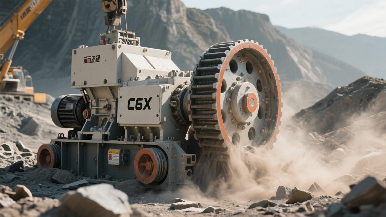 Cone crusher and vibrating screen in a production line
