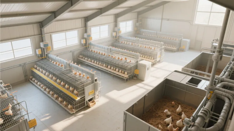 Guía de Selección de Sistemas Eficientes de Limpieza de Excrementos para Granjas Avícolas Comerciales en el Extranjero: Configuraciones Energéticas y Ecológicas