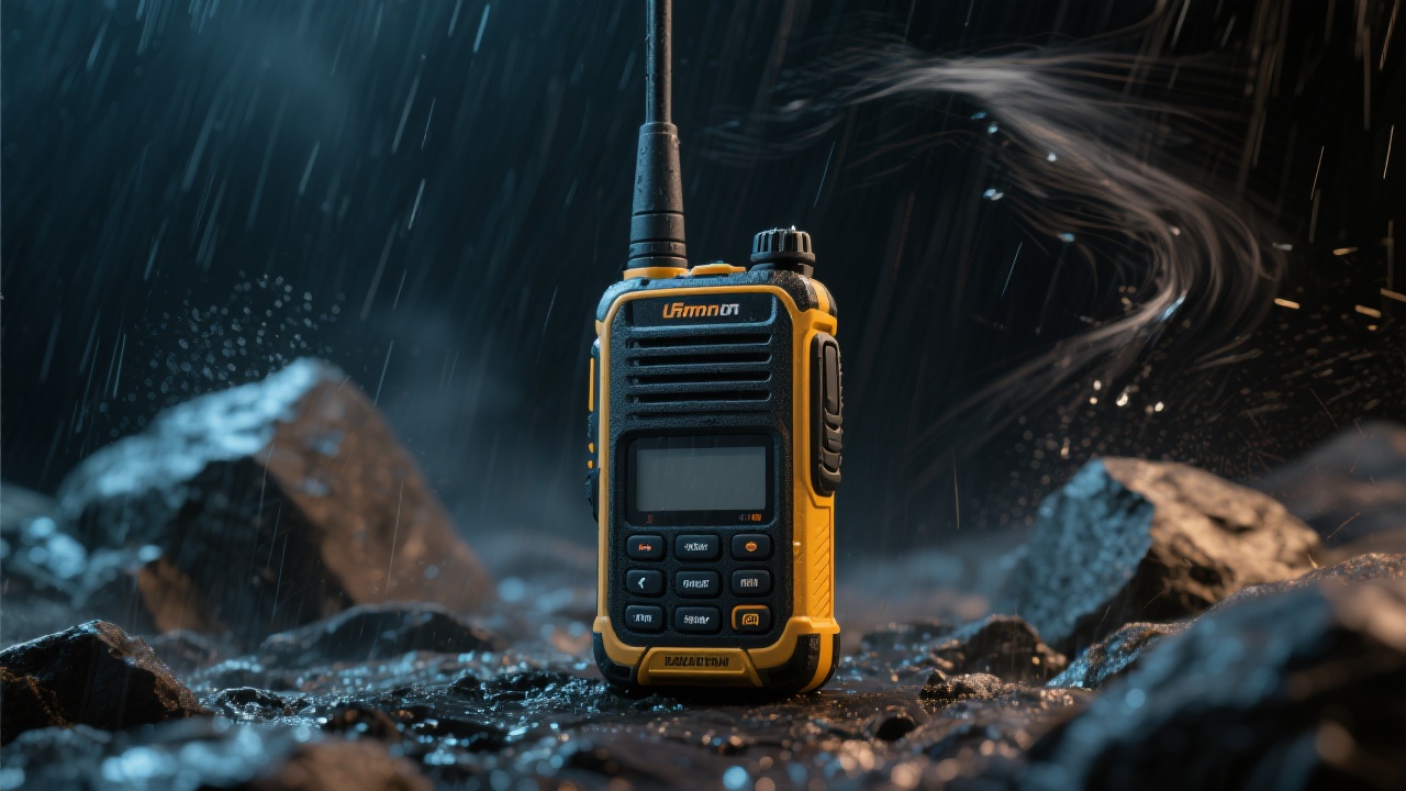 YUECENT Y50X walkie talkie demonstrating intelligent noise suppression in noisy industrial environment