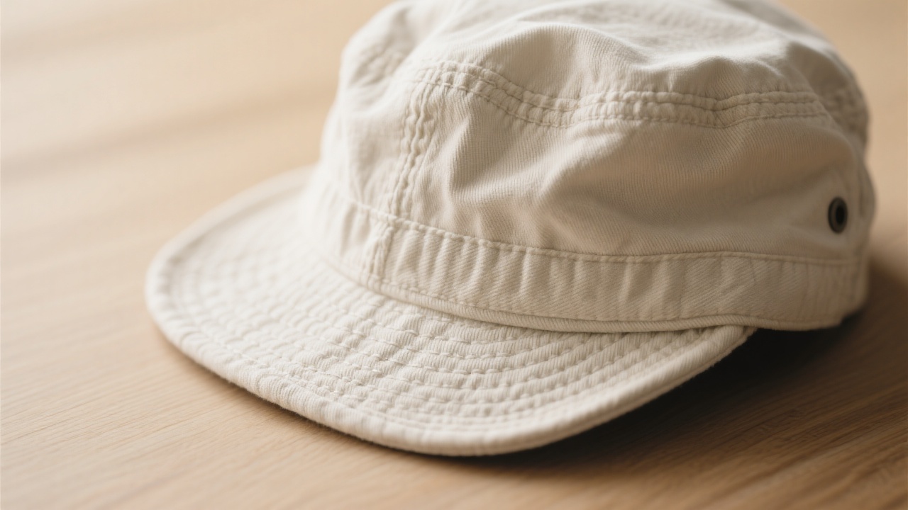 A close - up view of a customized polyester - cotton sports cap