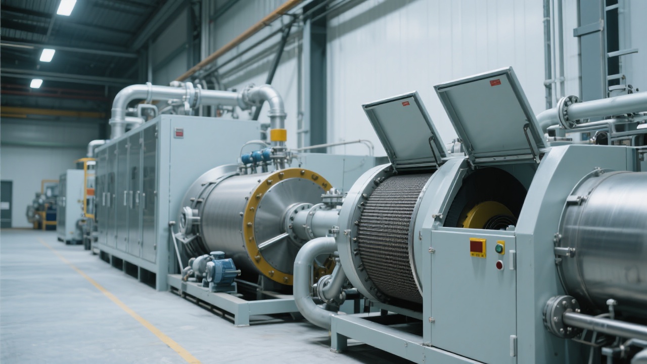 Modern oil extraction plant with automated conveyors and press units