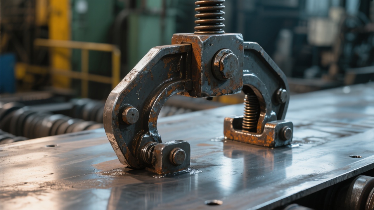 Steel plate clamps in a dusty environment