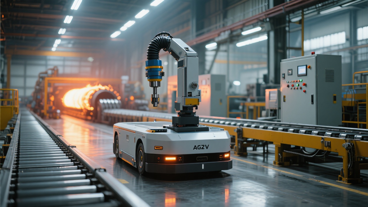 Automatic steel plate gripper in action during cold rolling process