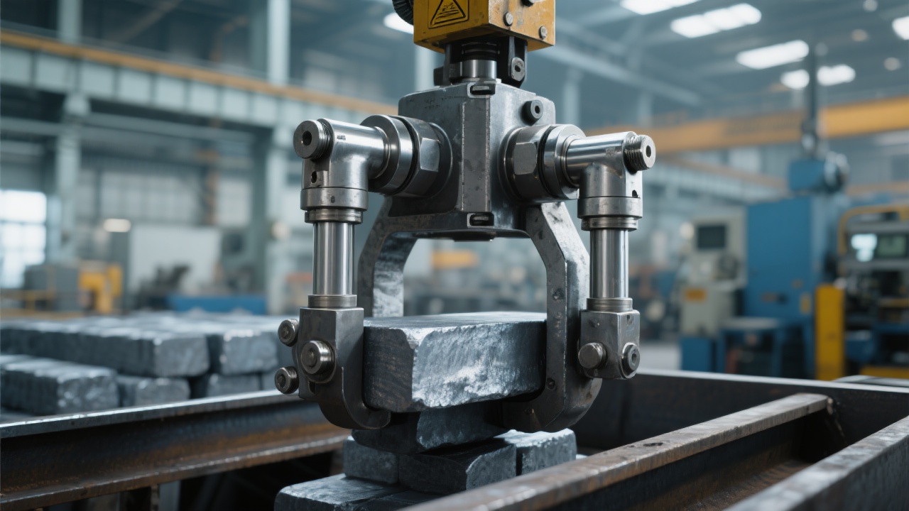 Comparison between traditional steel plate handling and automatic clamp operation demonstrating efficiency improvement