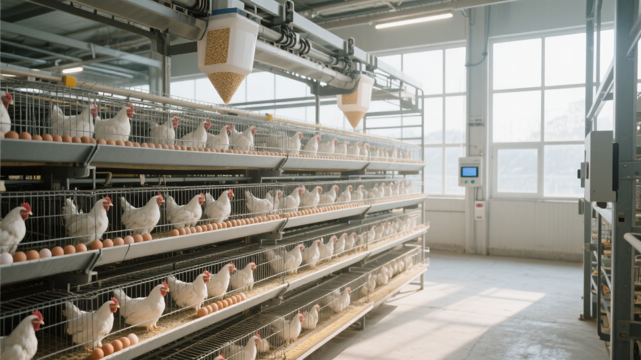 The double-layer vertical structure of H-type laying hen cages