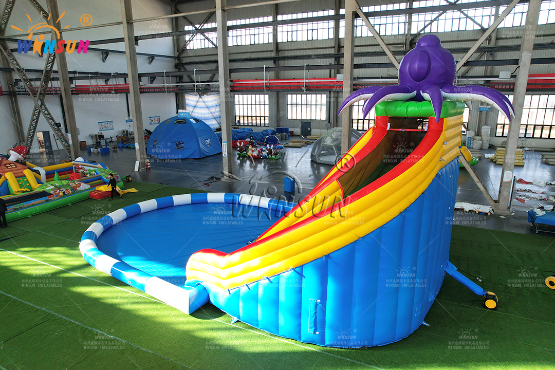 Inflatable Octopus Water Slide with Pool Outdoor park
