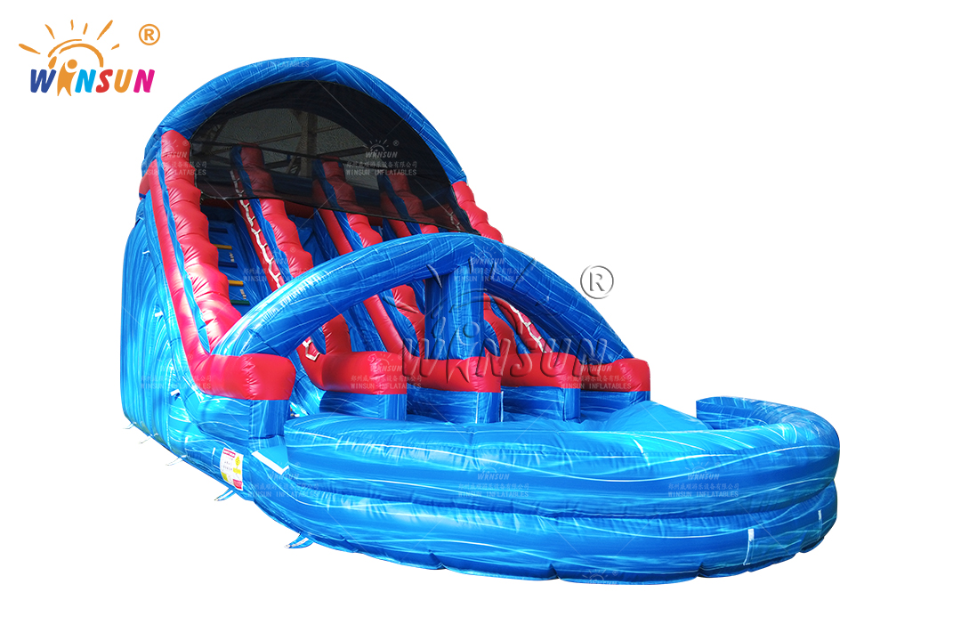 Blue Marble Four Lane Water Slide Outdoor Use