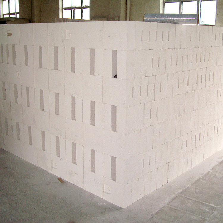 Refractory clay insulation bricks in a high-temperature furnace