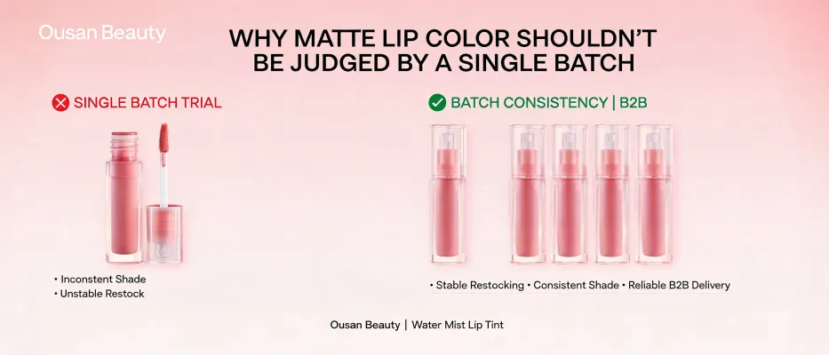 Ousan Beauty | Why Matte Lip Color Should Not Be Judged by a Single Batch: The Real Impact of Batch Consistency in B2B Cooperation